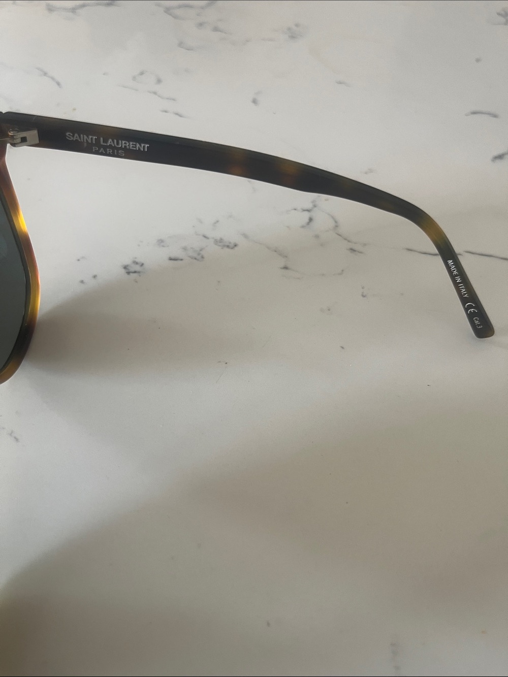 Saint Laurent Women's Tortoiseshell Sunglasses with Green Lenses - Picture 3 of 6